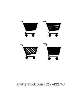 Shopping cart icon set, vektor logo template isolated on white background.