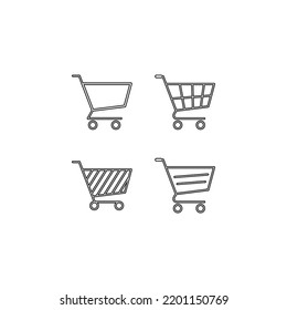 Shopping cart icon set, vektor logo template isolated on white background.