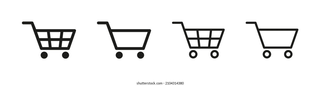Shopping cart icon. Shop basker vector icon. Supermarket basket sign. Store symbol isolated on white background. Shopping basket outline. Shop cart sign.