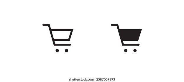 Shopping Cart icon, shop icons button,vector, sign, symbol, logo, illustration, editable stroke, flat design style isolaated on white linear pictogram