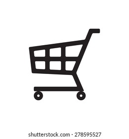 Shopping Cart icon or sign isolated on white background. Vector ilustration.