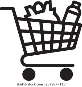 shopping cart icon silhouette art