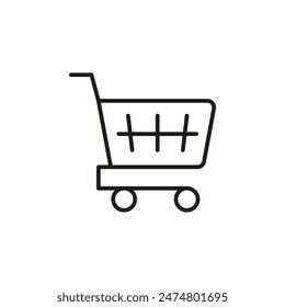 Icono de Carrito de compras. Simple icono de arte de compras para redes sociales, App y Diseño web. Ilustración vectorial.