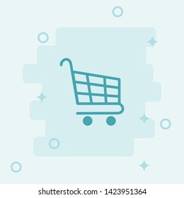 Shopping cart Icon. Simple icon, blue colored icon illustration. 