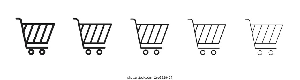Carrito de compras Icono simple editable stroke series pack. eps10