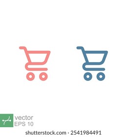Shopping cart icon. Simple flat style. Shop, buy, web, internet, trolley, basket, online store concept. Vector illustration symbol isolated on white background. EPS 10.