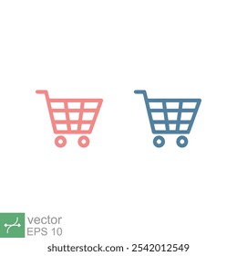 Icono de Carrito de compras. Estilo plano simple. Tienda, compra, Web, internet, carro, cesta, concepto de tienda en línea. Símbolo de la Ilustración vectorial aislado en el fondo blanco. EPS 10.