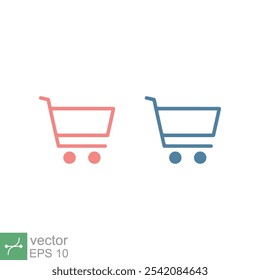 Icono de Carrito de compras. Estilo plano simple. Tienda, compra, Web, internet, carro, cesta, concepto de tienda en línea. Símbolo de la Ilustración vectorial aislado en el fondo blanco. EPS 10.