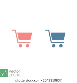 Shopping cart icon. Simple flat style. Shop, buy, web, internet, trolley, basket, online store concept. Vector illustration symbol isolated on white background. EPS 10.