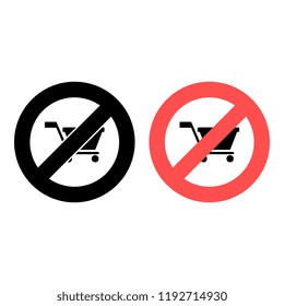 Shopping Cart ban, prohibition icon. Simple glyph vector of web set for UI and UX, website or mobile application