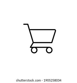 Shopping cart icon. Simple line style for web template and app. Shop, basket, bag, store, online, purchase, buy, retail, vector illustration design on white background. EPS 10
