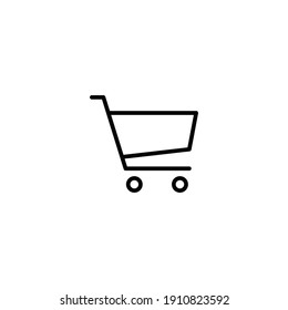 Icono del carro de la compra. Estilo de línea simple para plantilla web y aplicación. Compra, cesta, bolsa, tienda, online, compra, venta al por menor, diseño de ilustración vectorial sobre fondo blanco. EPS 10