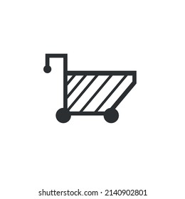 Shopping cart icon. Simple line style for web template and app. Shop, basket, bag, store, online, purchase, buy, retail, vector illustration design on white background. EPS 10