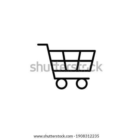 Shopping cart icon. Simple line style for web template and app. Shop, basket, bag, store, online, purchase, buy, retail, vector illustration design on white background. EPS 10