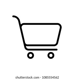 Shopping cart icon. Simple linear icon with thin outline