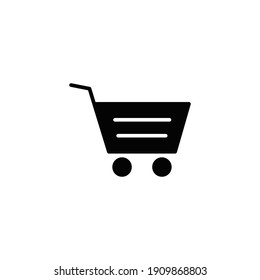 Shopping Cart Icon. Simple Solid Style For Web Template And App. Shop, Basket, Bag, Store, Online, Purchase, Buy, Retail, Vector Illustration Design On White Background. EPS 10