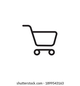 Shopping cart icon simple thin line icon vector illustration