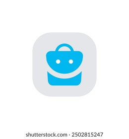 shopping cart icon with smile