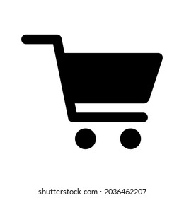 shopping cart icon in solid black style