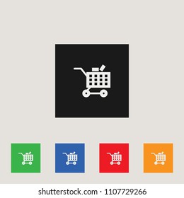 Shopping cart icon, stock vector illustration, EPS10.