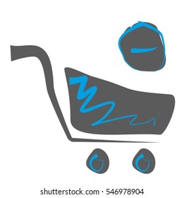 Shopping Cart Icon Stock Vector, delete, minus