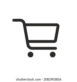 Shopping cart icon. Supermarket trolley. Vector icon isolated on white background.