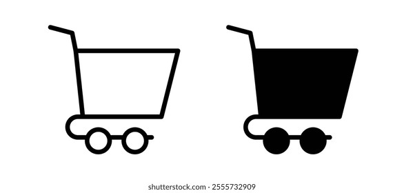 shopping cart icon symbol collection on white background.