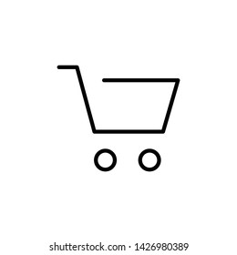 Shopping cart icon, symbol of e-commerce. Shop trolley pictogram.
