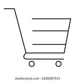 Shopping cart icon symbol. Flat shape trolley web store button. Online shop logo sign. Vector illustration image.