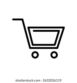 Shopping cart icon, shopping cart symbol isolated on white background, icon for app or web site, Shopping cart vector illustration