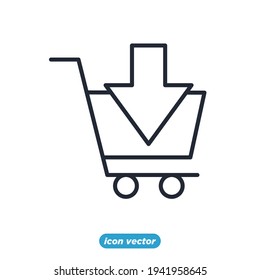 shopping cart icon. shopping cart symbol template for graphic and web design collection logo vector illustration