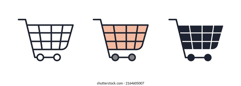 shopping cart icon symbol template for graphic and web design collection logo vector illustration