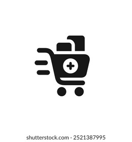 Ilustração de vetor de símbolo de ícone de carrinho de compras