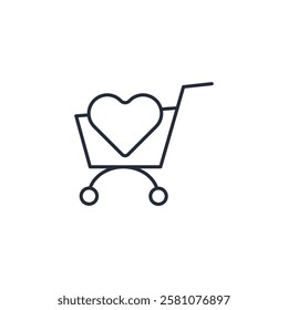 Shopping Cart icon symbol vector sign isolated on white background illustration for graphic and web design