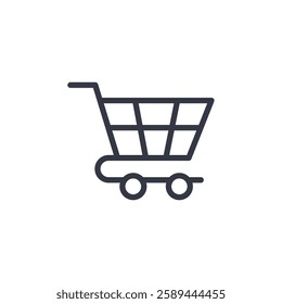 shopping cart icon symbol vector sign isolated on white background illustration for graphic and web design
