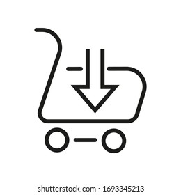 Shopping Cart Icon. Symbol of Web Icons for Online Store. Premium Quality