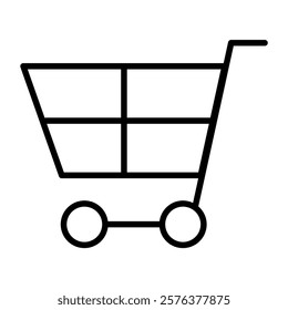 Shopping cart icon in thin line style