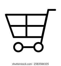 Shopping cart icon in thin line style