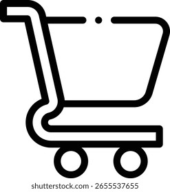 ícone do carrinho de compras. Design De Estilo Linear Fino Isolado Em Plano De Fundo Branco