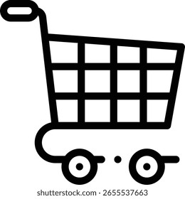 Icono de Carrito de compras. Diseño De Estilo Lineal Delgado Aislado Sobre Fondo Blanco