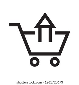 shopping cart icon in trendy flat style 