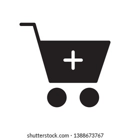 Shopping cart icon in trendy flat style design. Vector graphic illustration. Trolley symbol for website design, logo, app, and ui. Vector file. EPS 10.