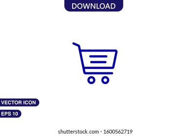  Shopping cart icon in trendy flat style isolated on white background vector illustration
