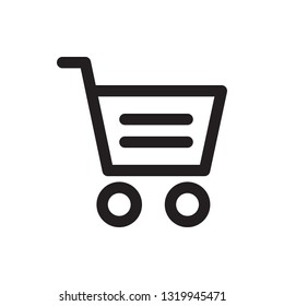 Shopping cart icon in trendy outline style design. Vector graphic illustration. Editable vector stroke. Pixel perfect icon. EPS 10. 