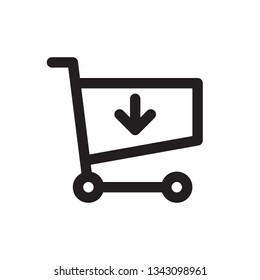 Shopping cart icon in trendy outline style design. Vector graphic illustration. Editable vector stroke. Pixel perfect icon. EPS 10.