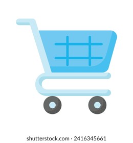 Shopping cart icon in trendy style, editable vector