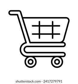 Shopping cart icon in trendy style, editable vector