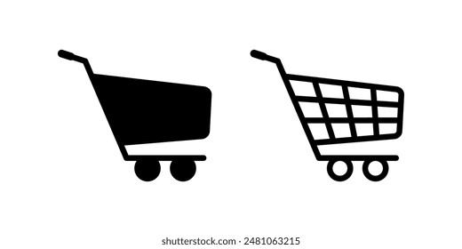 Icono de Carrito de compras. Ilustración plana del icono del Vector sobre fondo blanco