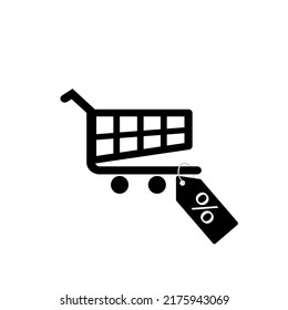 Shopping cart icon. Trolley symbol on a white background. Vector illustration.