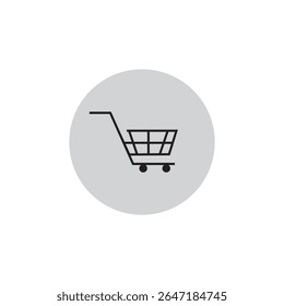 Ícone do carrinho de compras. Símbolo do carrinho. Conjunto de ícones do carrinho. Contornar carrinho de compras. Símbolo de carrinho linear. Ilustração do vetor de estoque